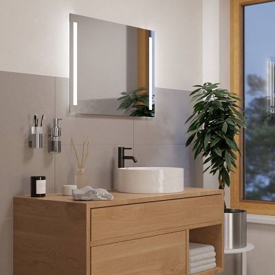 Grå modern speglar med belysning glas, Bibi, 5,1W, 4000K LED, IP44, med brytare