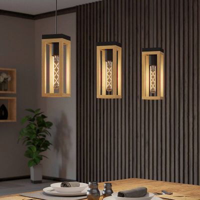 Trä fönsterlampa brun, Jasmina