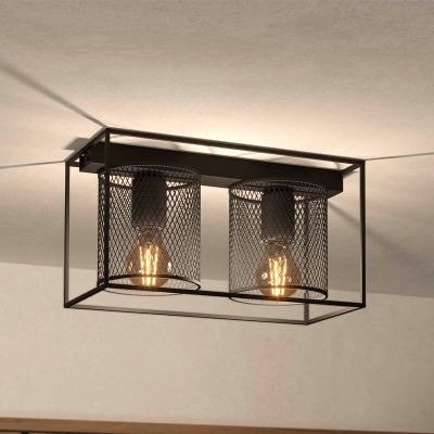 Svart industri taklampa aluminium, Thiemo