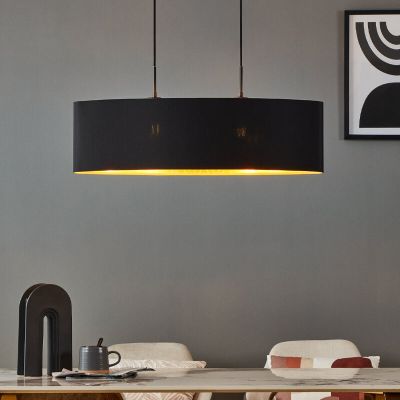 Svart modern fönsterlampa tyg, Kelsey