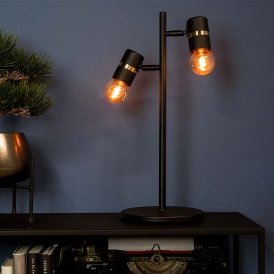 Svart bordslampa aluminium, Jelger, med brytare