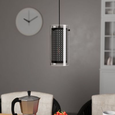 Svart design fönsterlampa tyg, Barceno