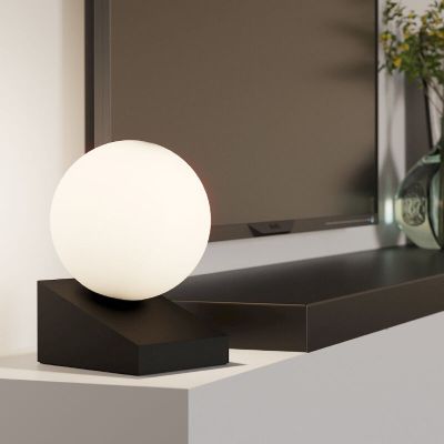 Svart bordslampa glas, Wesly, med brytare