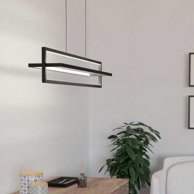 Svart modern fönsterlampa aluminium, Lianne, 34W, varm till kall vit justerbar LED, 3 stegs dimmer