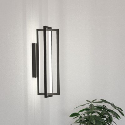 Svart modern vägglampa aluminium, Lianne, 15,5W, varm till kall vit justerbar LED, 3 stegs dimmer