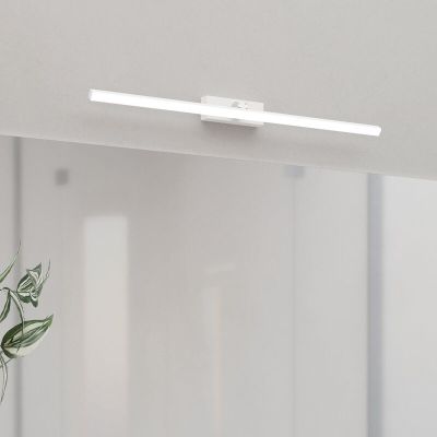 Vit modern spegelbelysning plast, Keisha, 5W, varm till kall vit justerbar LED, IP44, 3 stegs dimmer
