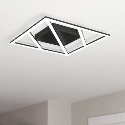 Svart design plafond aluminium, Kenley, 21W, varm till kall vit justerbar LED, 3 stegs dimmer