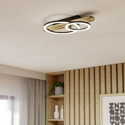 Svart design taklampa plast, Cembrano, 15W, 3000K LED