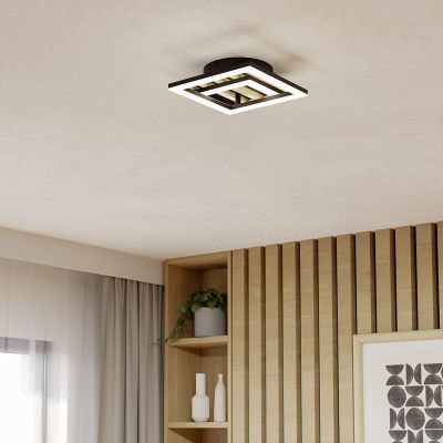 Svart design taklampa plast, Cembrano, 12W, 3000K LED