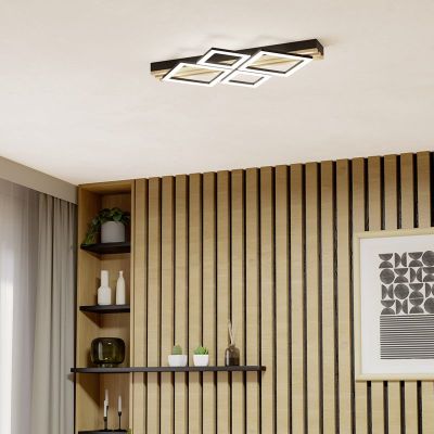 Svart design taklampa plast, Cembrano, 30W, 3000K LED
