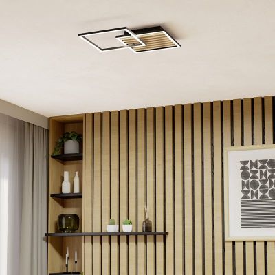 Svart design taklampa plast, Cembrano, 30W, 3000K LED