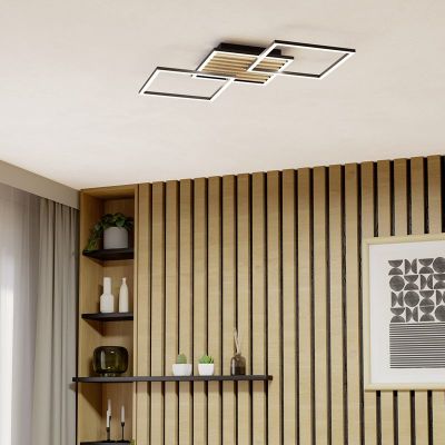 Svart design taklampa plast, Cembrano, 30W, 3000K LED