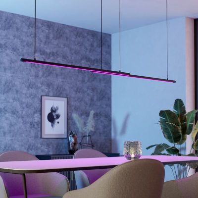 Svart design fönsterlampa aluminium, Flatron, 40W, RGBW LED, met fjärrkontroll