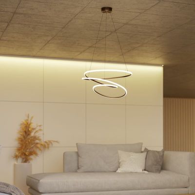 Brons design fönsterlampa aluminium, Racale, 27W, white switch LED