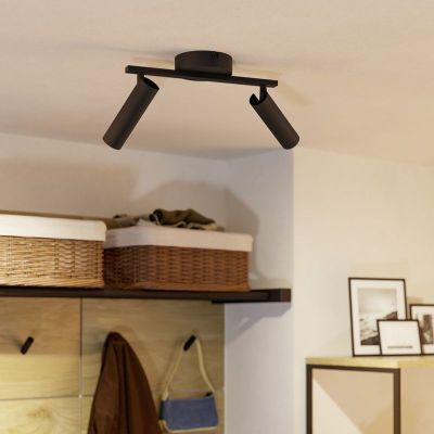 Svart modern spotlight tak stål, Valproto, 5W, white switch LED