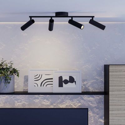 Svart modern spotlight tak stål, Valproto, 5W, white switch LED