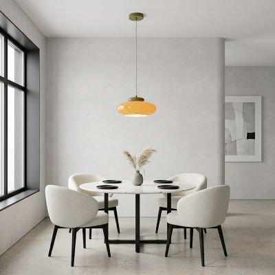 Orange retro fönsterlampa glas, Berardelli