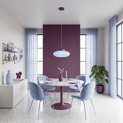 Blå retro fönsterlampa glas, Berardelli