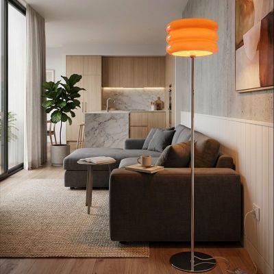 Orange retro golvlampa glas, Tortora, med brytare