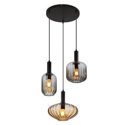 Svart design pendellampa matbord glas, Marjolein