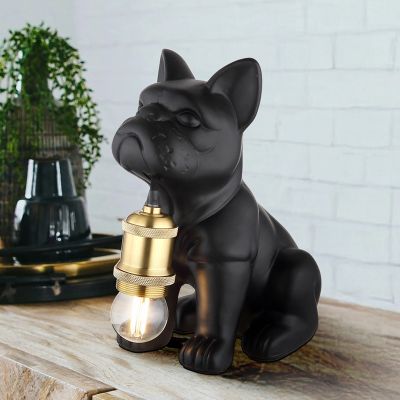 Keramik bordslampa svart, Dogan, med brytare