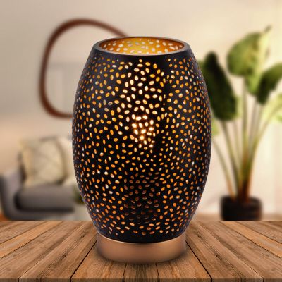 Svart modern bordslampa metall, Bilboa