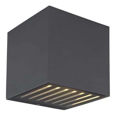 Antracit modern up down vägglampa aluminium, Moesha, 6W, 3000K LED, IP54