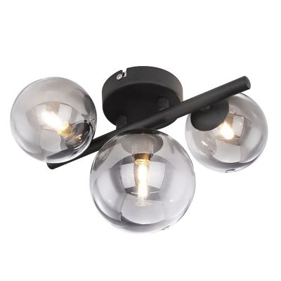 Svart design vägglampa glas, Melinda