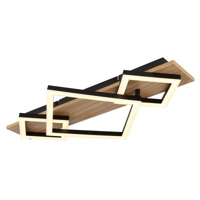 Svart design taklampa metall, Beniamino, 24W, 3000K LED