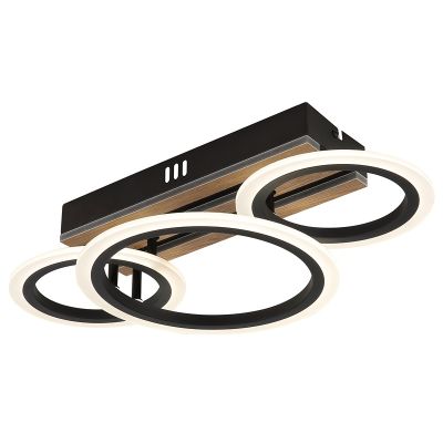 Svart design taklampa metall, Benedicte, 21W, white switch LED