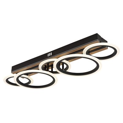 Svart design taklampa metall, Benedicte, 34W, white switch LED