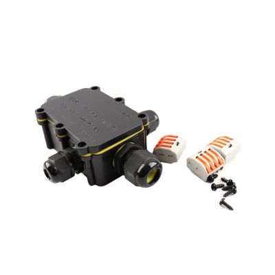 Vattentät 4-vägs kabelkoppling, med Wago-kontakt inuti, IP68