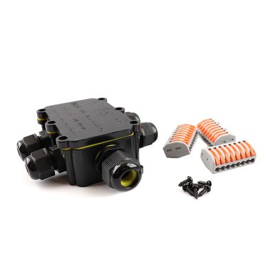 Vattentät 6-vägs kabelkoppling, med Wago-kontakt inuti, IP68