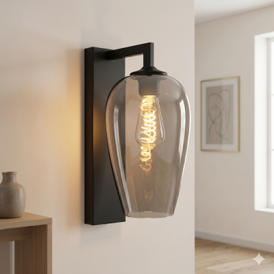 Design vägglampa grå, Andy