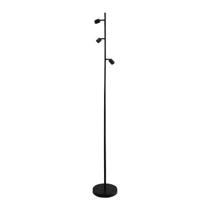 Aluminium golvlampa utan skärm svart, Rika, med brytare