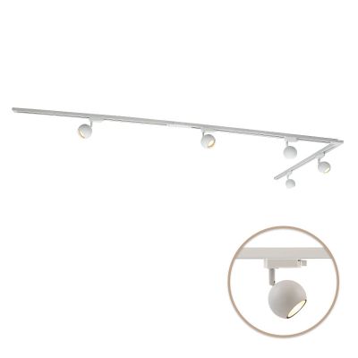 3M 1 fas skensystem vit med L-koppling + 5 Alco spotlights