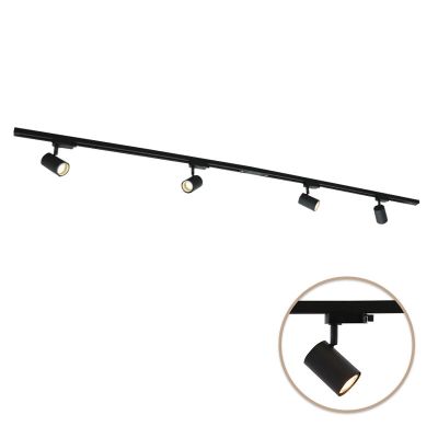 2M 1 fas skensystem svart + 4 Elena spotlights