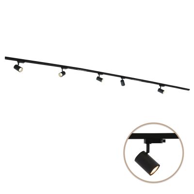 3M 1 fas skensystem svart + 5 Elena spotlights