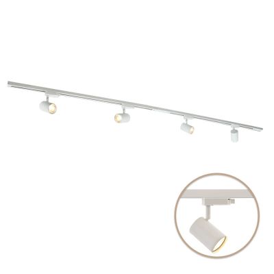2M 1 fas skensystem vit + 4 Elena spotlights