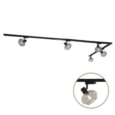 3M 1 fas skensystem svart med L-koppling + 5 Skip spotlights