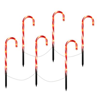 6 godis käpp trädgårdspluggar, 8 positioner, IP44