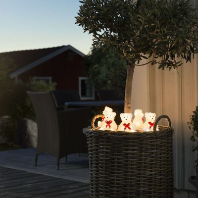 5 LED-isbjörnar med båge, för inomhus och utomhus