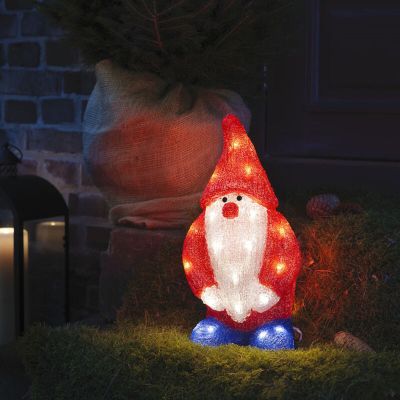 Röd jul 3d julfigur akryl, Kerstman, 2W, 4000K LED, IP44