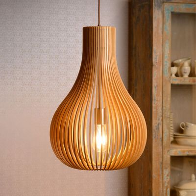 Trä fönsterlampa brun, Bodo