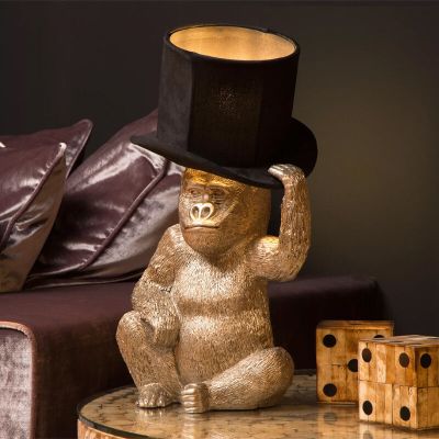 Guld bordslampa retro, Extravaganza Gust, med brytare