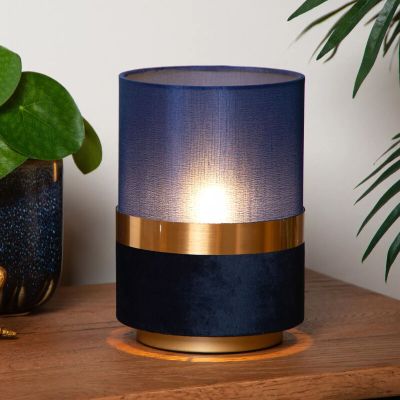 Blå bordslampa retro, Tusse, med brytare