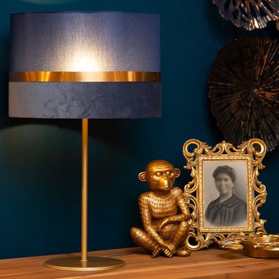 Blå bordslampa retro, Extravaganza Tusse, med brytare