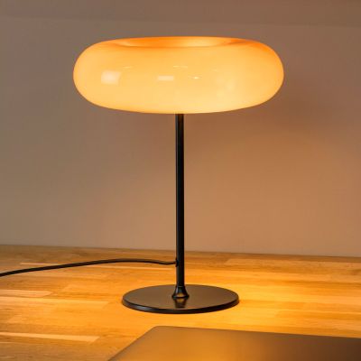 Orange bordslampa retro, Sentino, med brytare