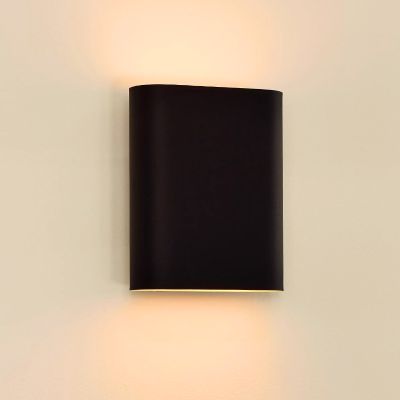 Svart up down vägglampa modern, Ovalis