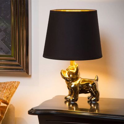 Guld bordslampa retro, Extravaganza Sir Winston, med brytare